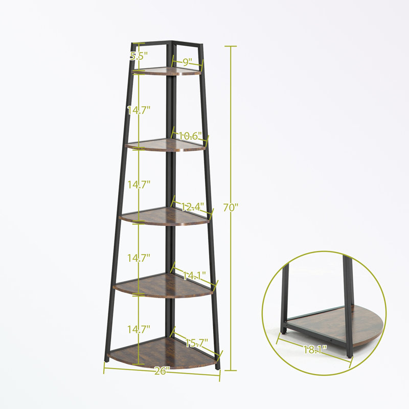Bibliothèque en coin Sebastino H 70 "x l 18,1"