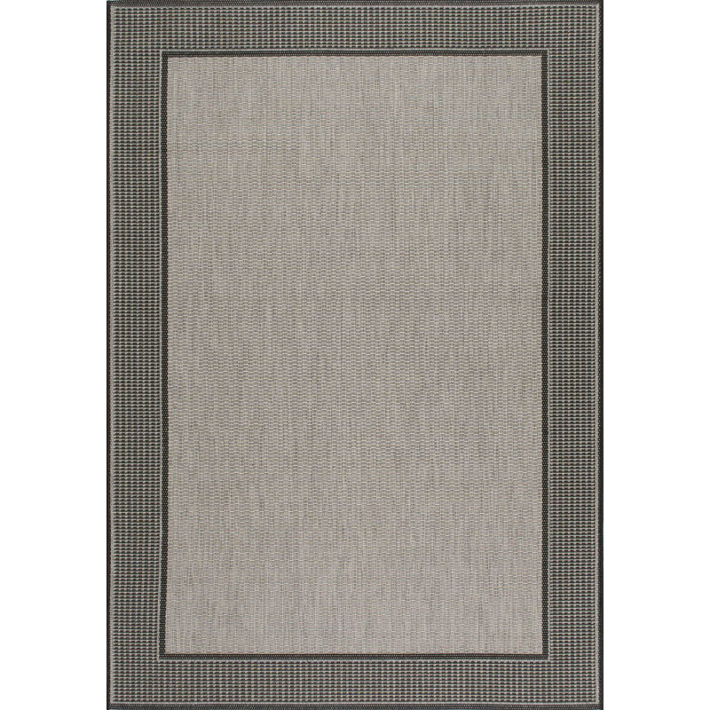 Tapis d'intérieur / extérieur gris tissé à la machine Mcelfresh, Rectangle 3 pi 9 po x 5 pi 5 po