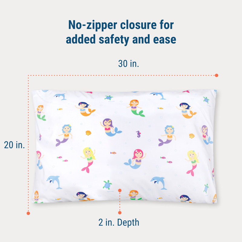 Housse de coussin en microfibre Wildkin Kids - Housse de coussin douce et respirante - Sirènes