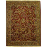 Agra hand-knotted New Zealand Wool Red/Gold Area Rug