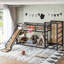Lits simples TG multifonctionnels, MDF en métal pour maison compacte