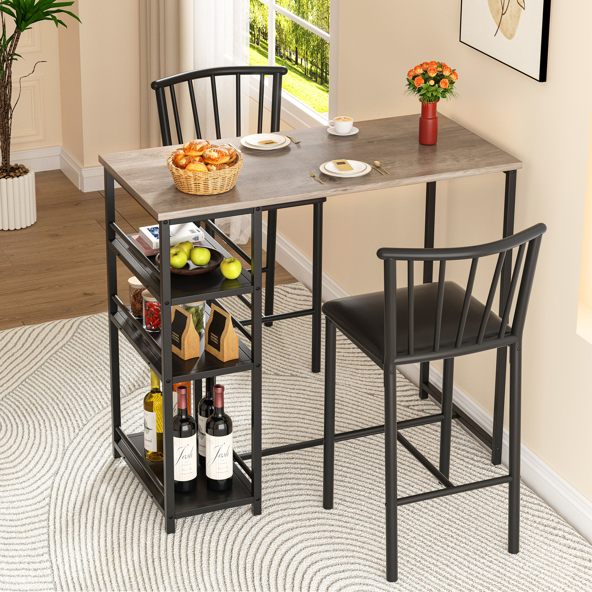 17 Stories Jeronn 3 - Piece Dining Set & Reviews | Wayfair