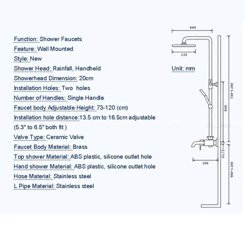 Rose Gold 8" Rainfall Shower Set with 3-Function Mixer Valve – Luxurious and Versatile
