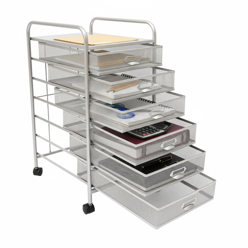 Rolling Storage Cabinet With Drawers, 6