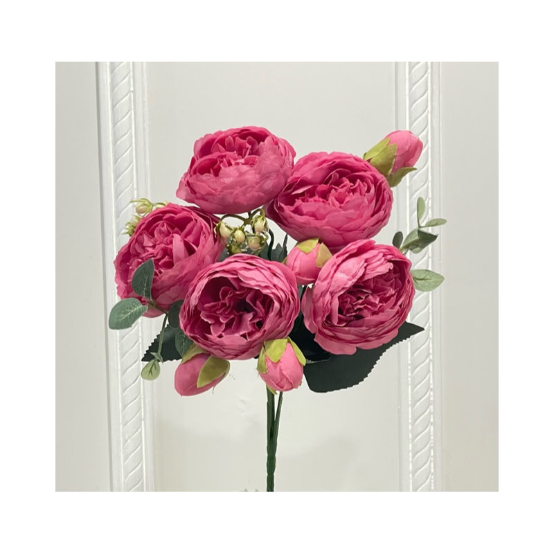 Tiges de pivoine en soie, Rose vif