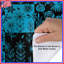 Housses de couette à motif floral bleu et noir-127458736