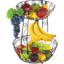 Rangement à 2 niveaux pour panier de fruits, bronze