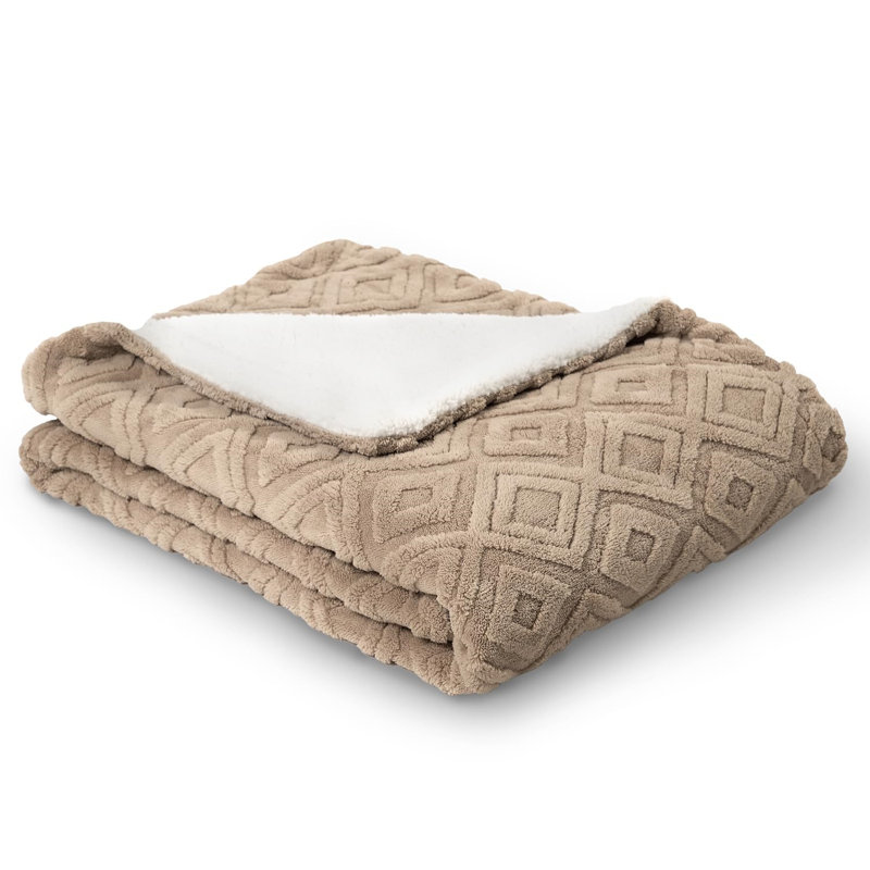 Woolum Throw Blanket, European Double (140 x 200cm), Khaki Tan