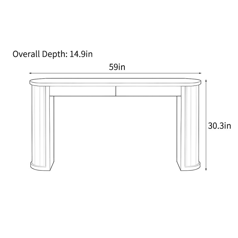 Console ovale simple de style nordique, Bleu