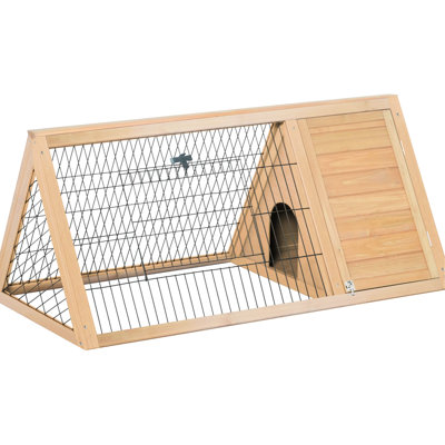 Cage pour animaux 46 po x 24 po en bois jaune pour l'extérieur avec fil de ventilation et de ventilation
