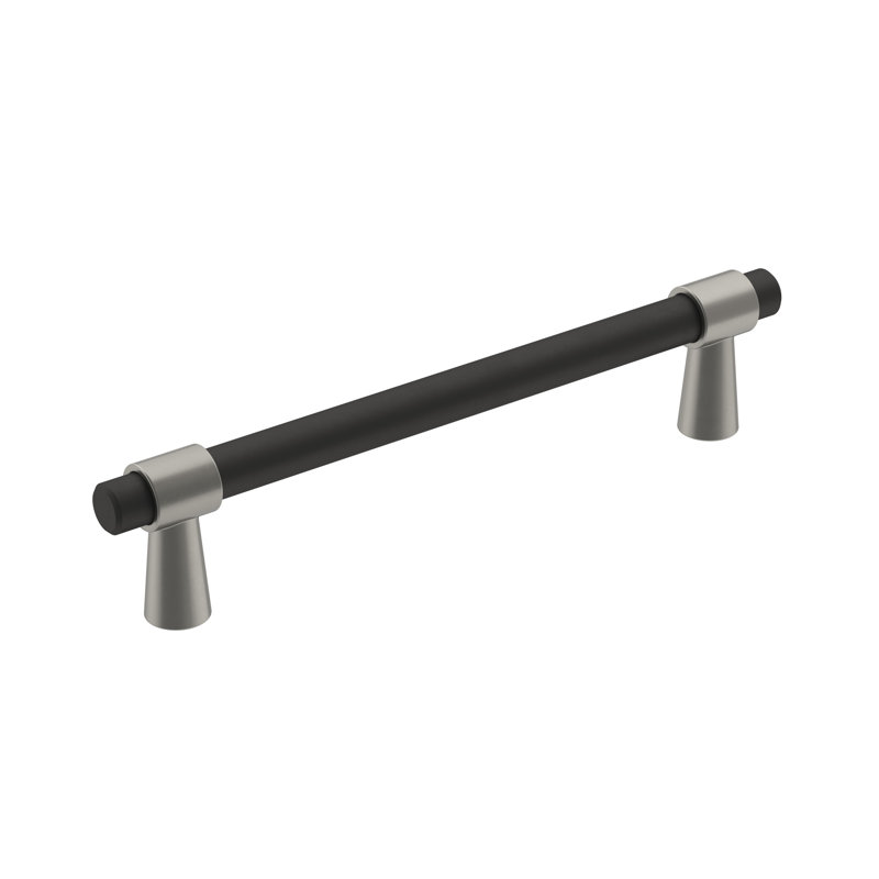Mergence bar handle, Noir mat / nickel satiné, 5 1/16 po D'un centre à l'autre