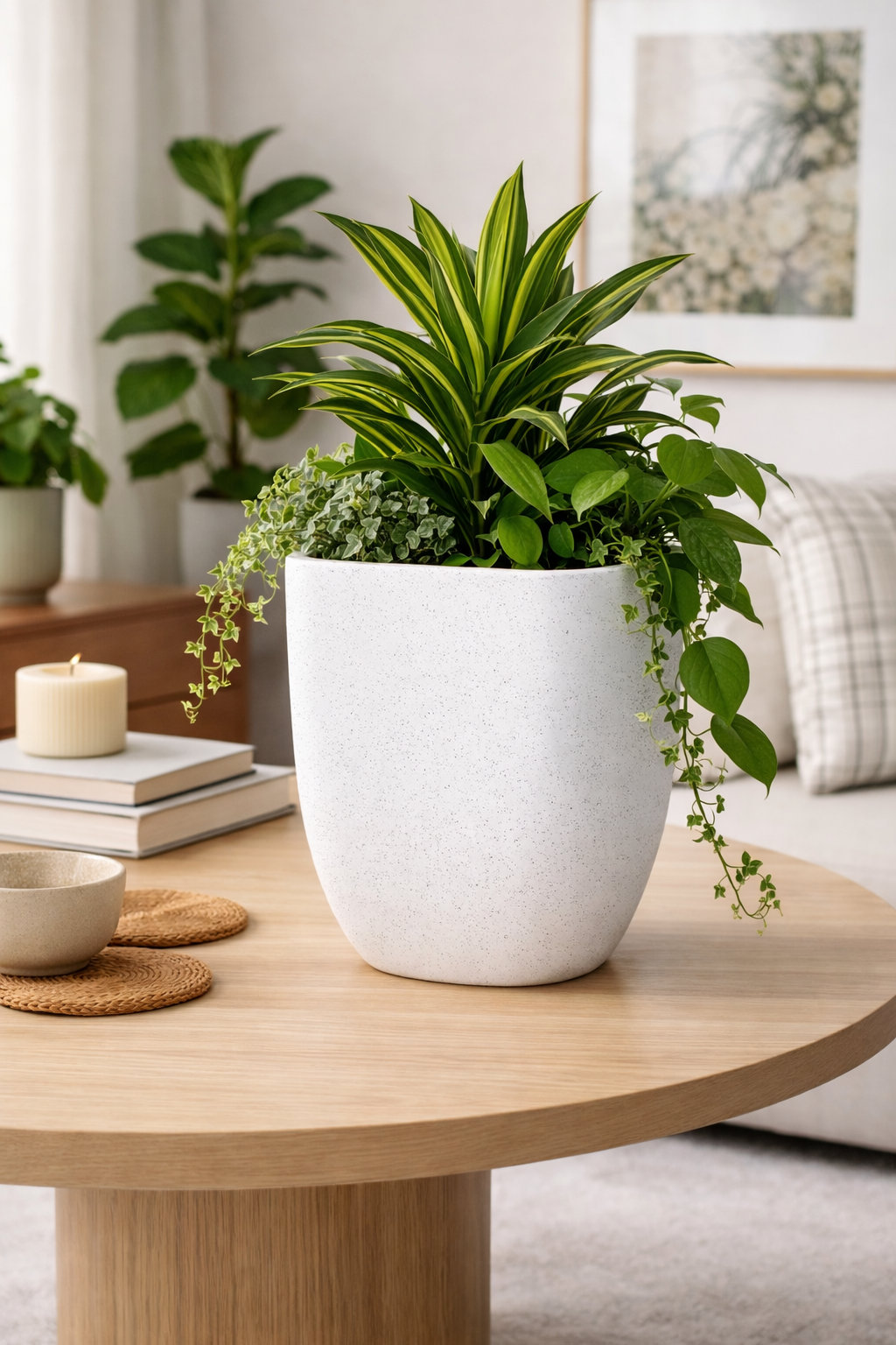 Pot Planter, White, 17.5" H x 12" W x 12" D