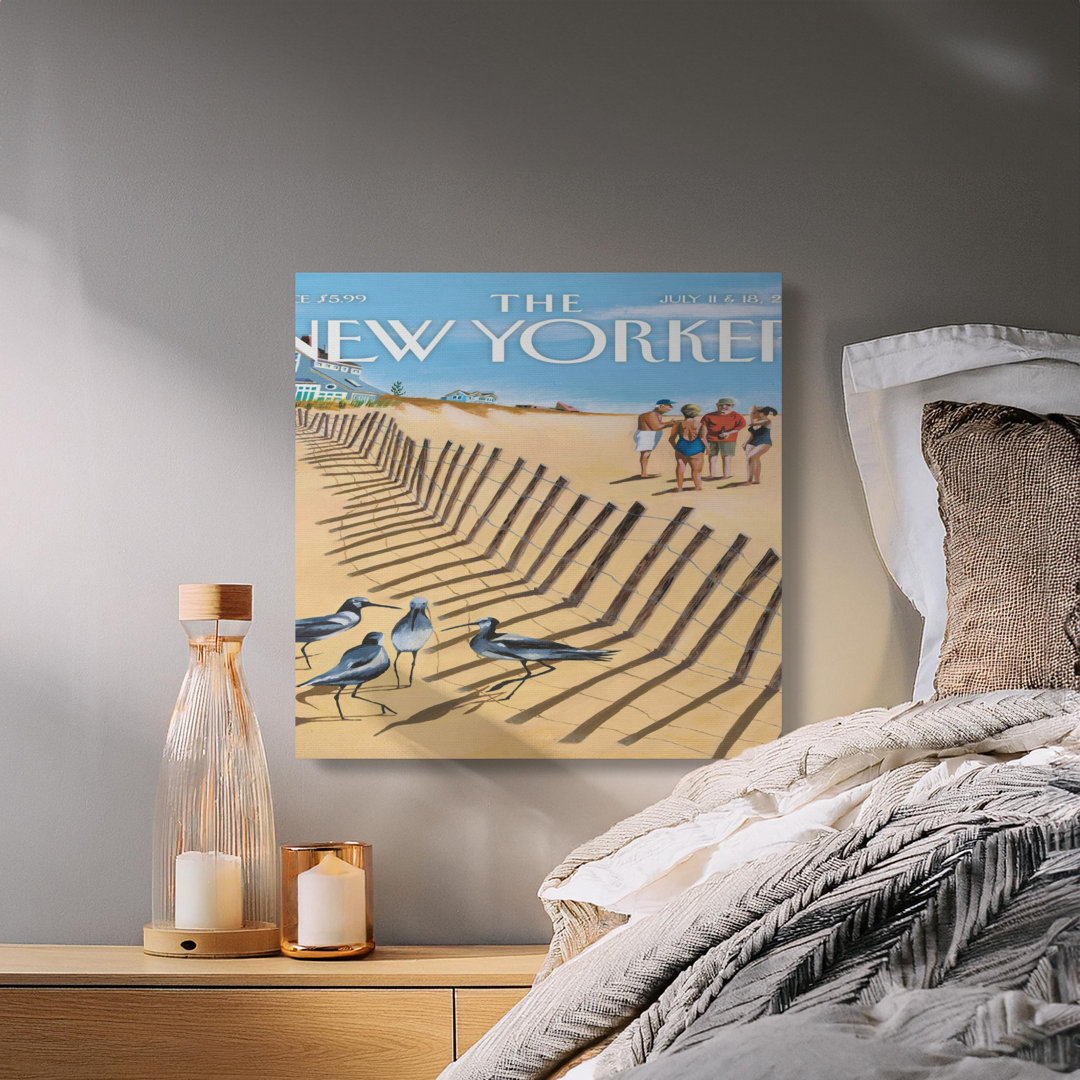 Vintage Beach Scene Magazine Cover Canvas