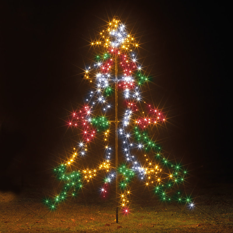 LED Twinkle Lighted Trees & Branches, Multi-Coloured, 200cm