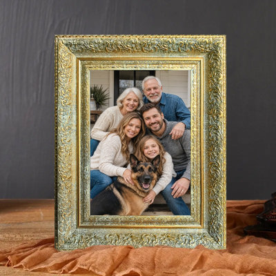 Antique Gold 3 PCS Gallery Inspired Picture Frame for 8" x 10" Photos and Office Shelf Styling