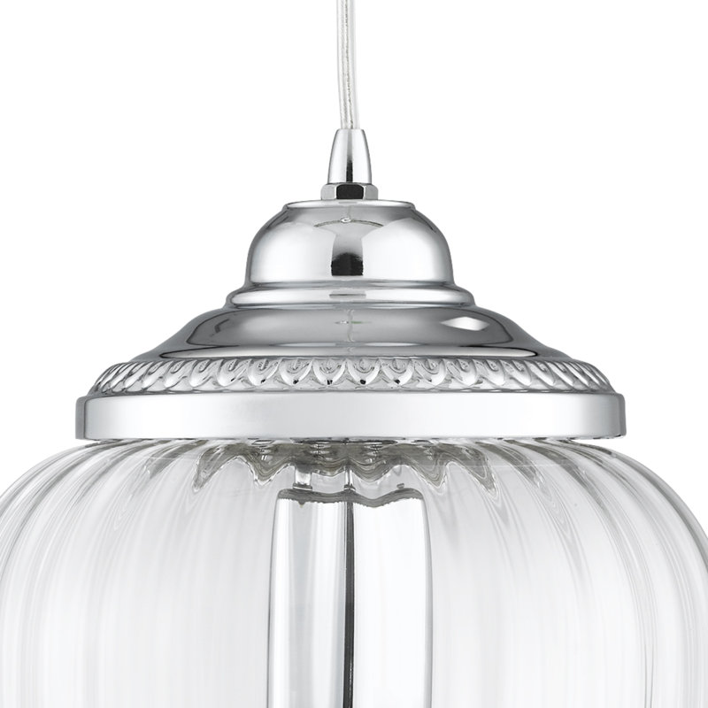 Luminaire suspendu en forme de goutte à 1 lumière Arquette, Chrome