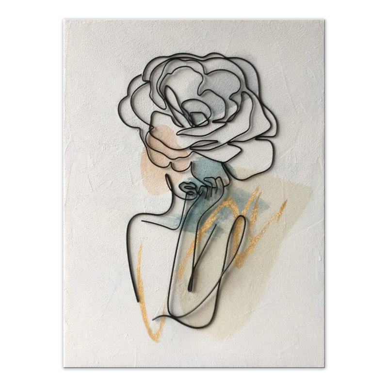 Handmade Plants & Flowers Wall Decor on Metal Wire On Canvas