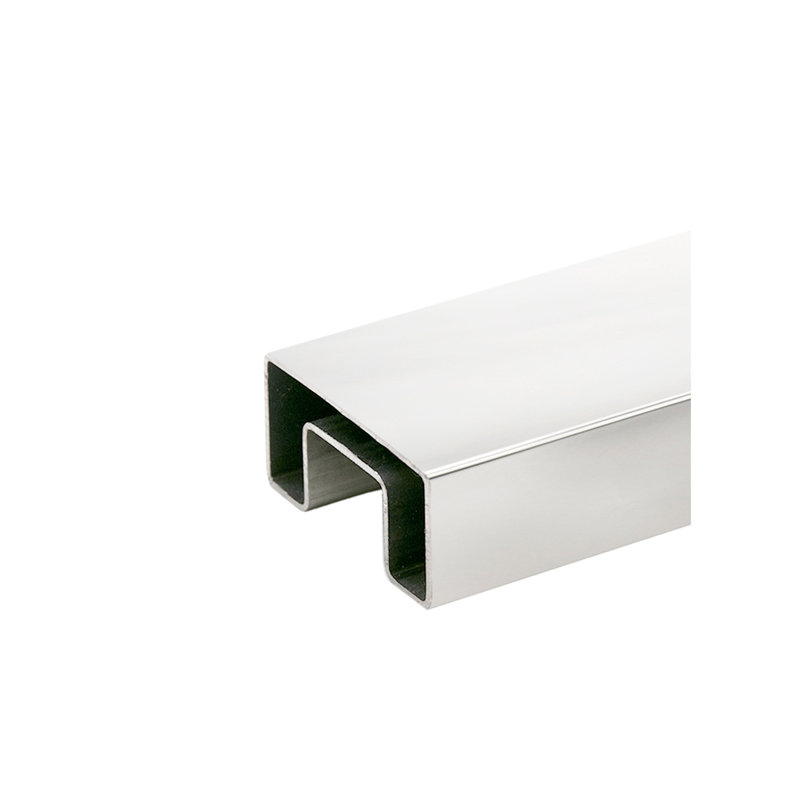 FHC REC2PS Roll Formed Cap Rail 1" x 2" Rectangular - Polished Stainless