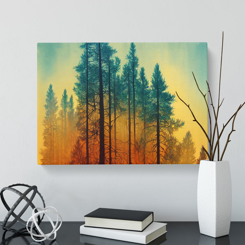 Seductive Pine Tree Forest - Wrapped Canvas, 35cm H x 50cm W x 3cm D