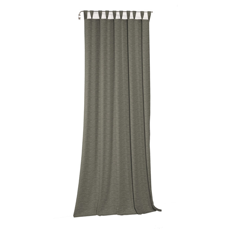 Polyacrylic Opaque Tab Top Curtain Panel, 132cm Width x 355cm Drop, Taupe