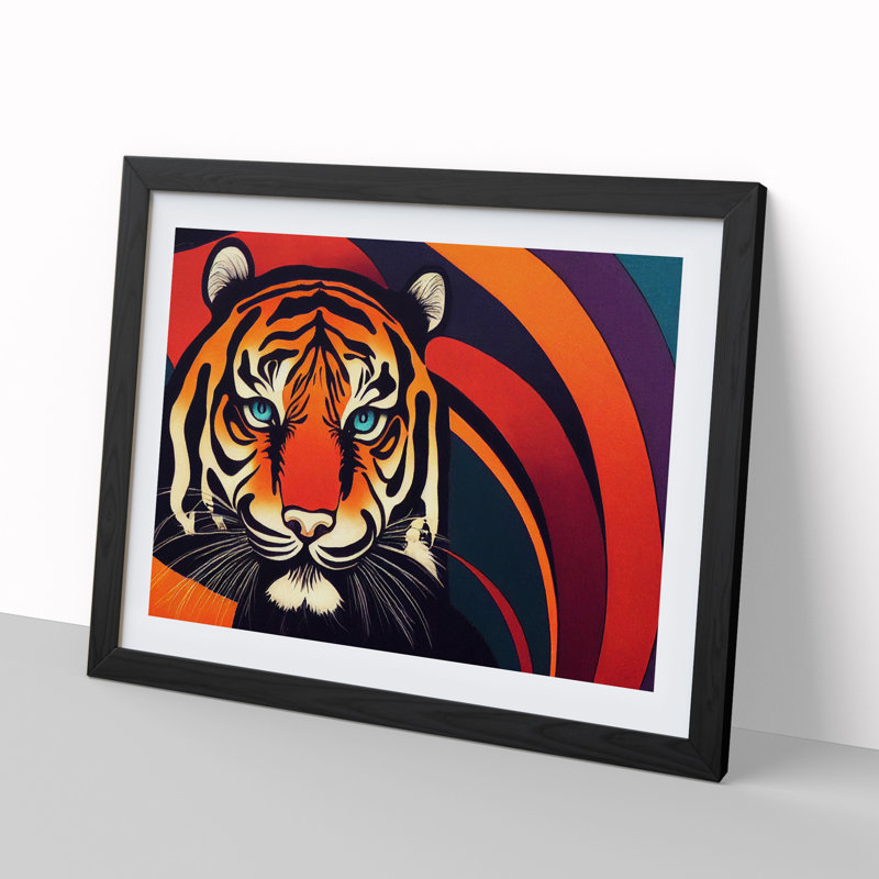 Abstract Tiger Vol.1 - Framed Print, 34cm H x 46cm W x 2cm D, Black