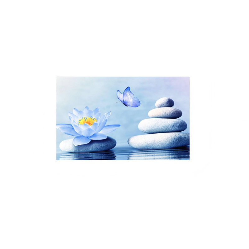 «Water Lily Butterfly», art mural en bois à l'arrière, X 36 x 24 po