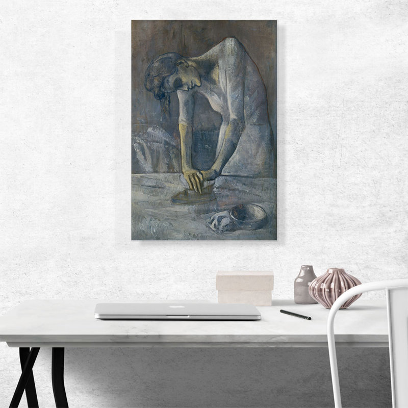 «Woman Ironing 1904» par Pablo Picasso, reproduction d'art sur toile tendue, H 26 po x l 18 po x P 0,75 po