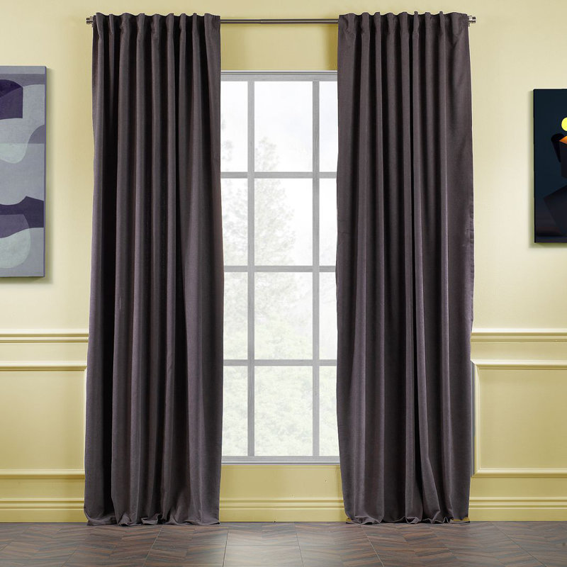 Blackout Thermal with Liner Extra Long & Extra Wide Decorative Curtain Single Panel, 140cm Width x 145cm Drop, Dark Grey