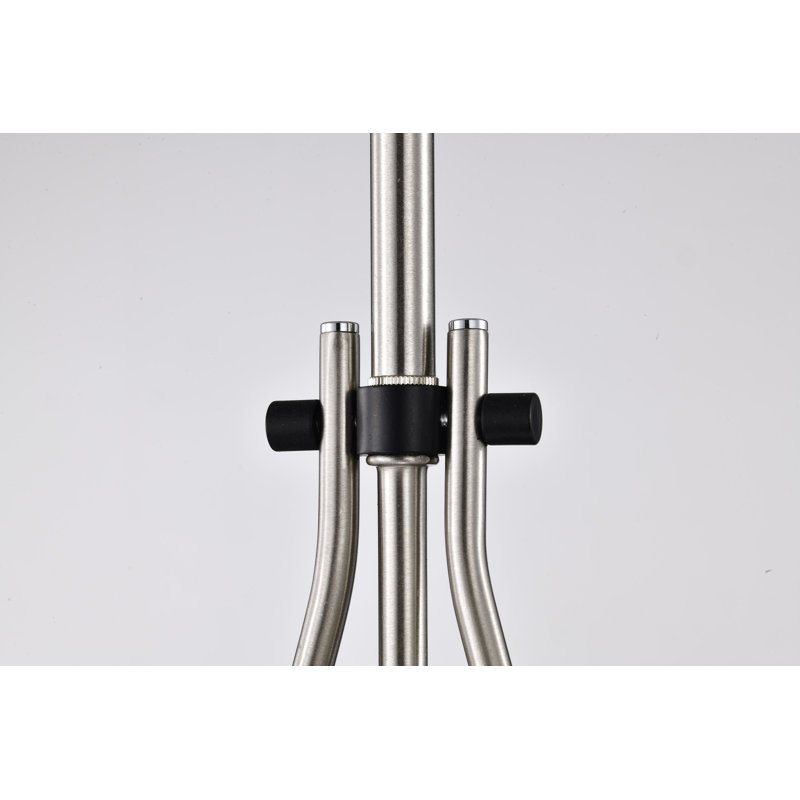 Marnix 1 - Light Teardrop Pendant, 53" H x 6.5" W x 6.5" D, Matte Black/Brushed Nickel
