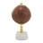 Leather Handmade Stitched Educational Brown Globe with White Marble Base