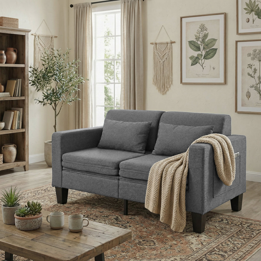 Heron 58.5" Upholstered Sleeper Sofa Ebern Designs Upholstery 