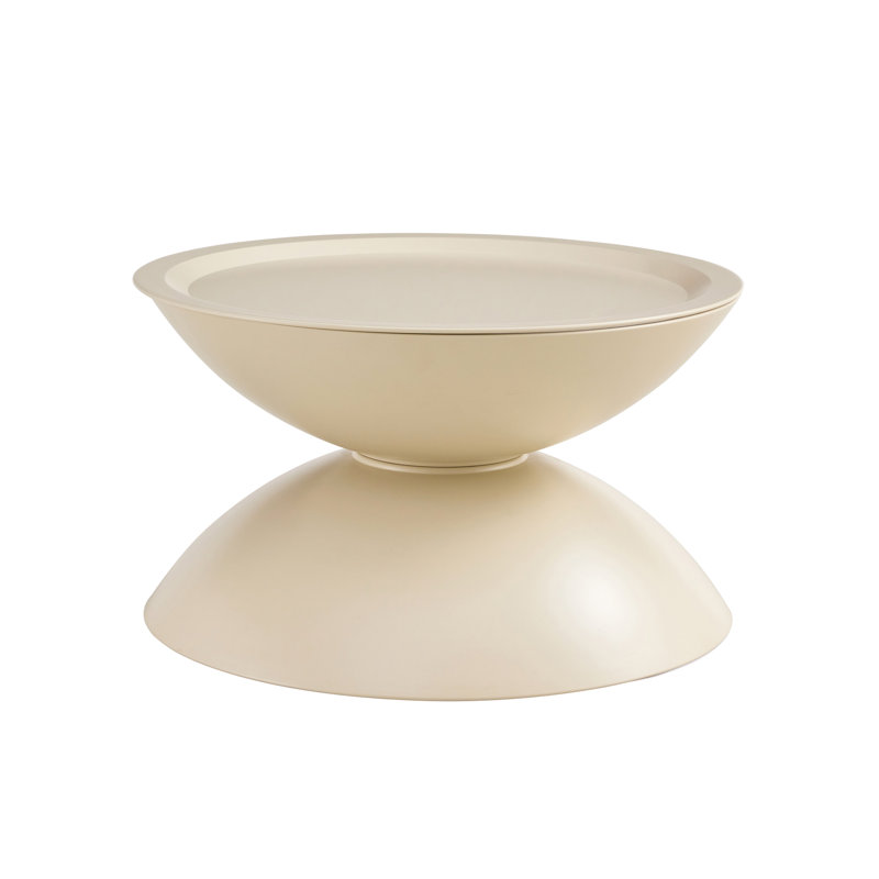 Coffee round tables with STORGE MOVABLE TABLE TOP MULTIFUNCTIONAL END SIDE TABLE, 15.7" H x 27.5" L x 27.5" W, Milk White