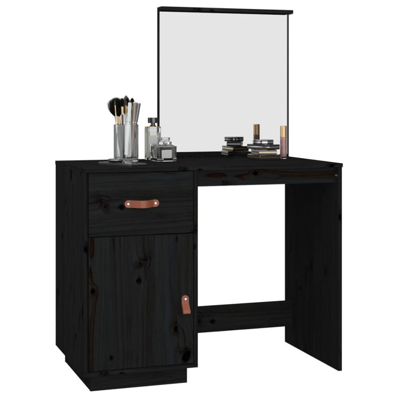 Niel Dressing Table with Mirror, Black