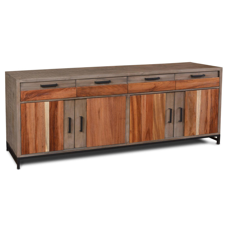 Console en bois mélangé 4 portes / 4 tiroirs Sierra - 75 po