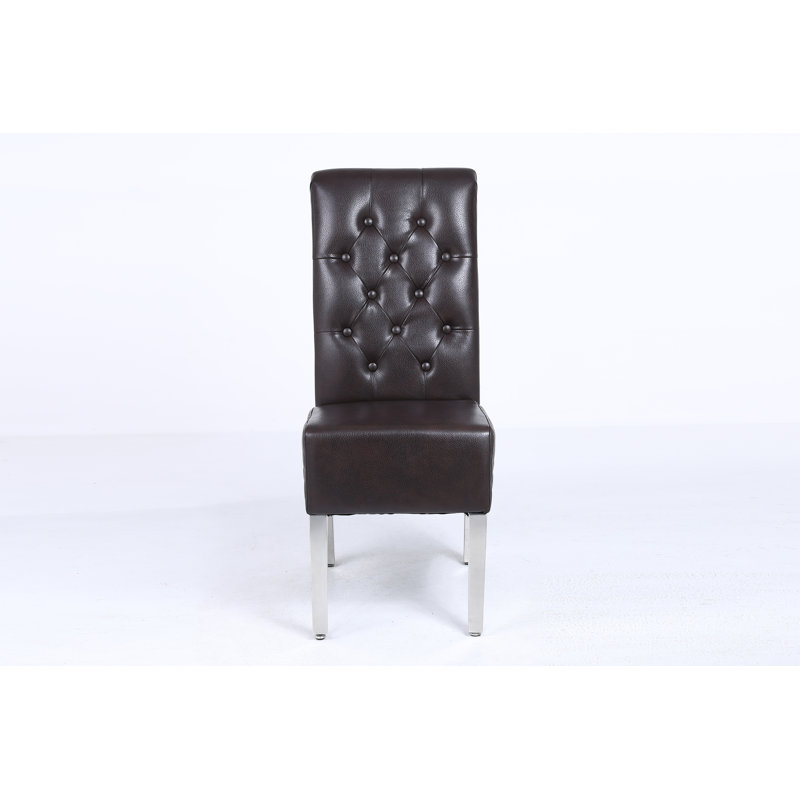 A Pair Of (X2) Leather Aire Sara Dining Chairs, Brown