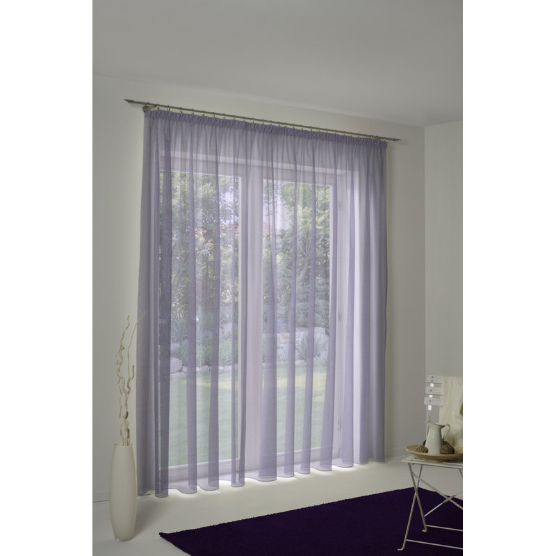 Peck Slot Top Semi Sheer Single Curtain, Lilac