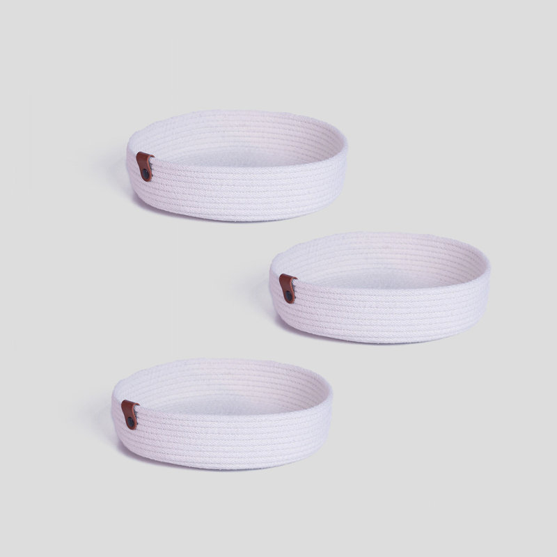 Madisen Cotton Tray, Ecru