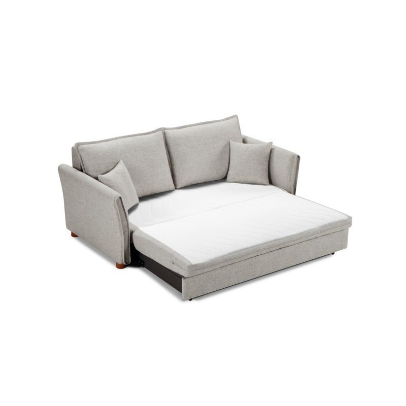 Canapé-lit modulaire en chenille Oren avec rangement et 2 coussins décoratifs Oren