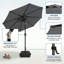 Parasol de marché 10 pi avec base et bouton poussoir inclinable 10 pi-123405151