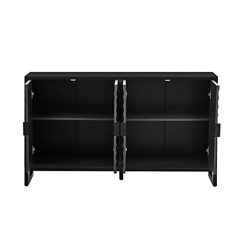 Storage Cabinet with Doors, Black