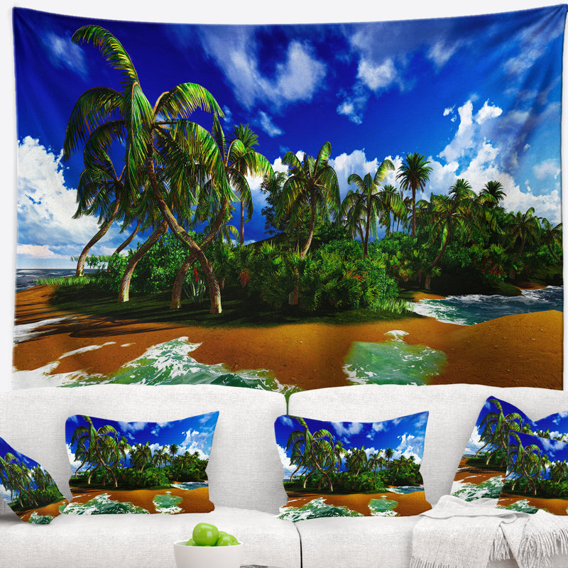 Tapisserie Seascape Paradise Beach à Hawaii, H 32 po x l 39 po