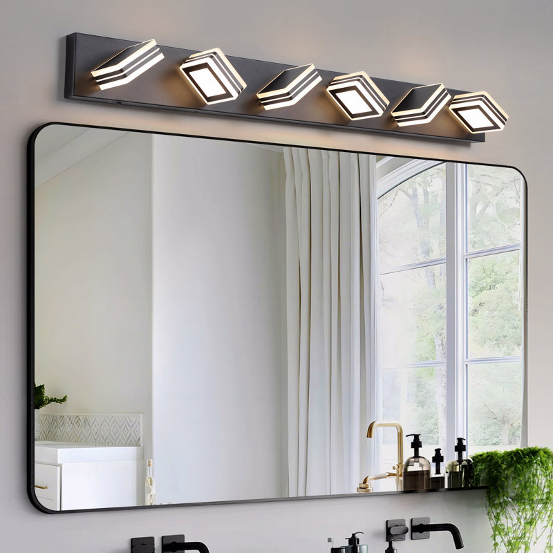 Luminaire de meuble-lavabo à DEL 6 lumières de style moderne - élégant pour une utilisation dans la salle de bain, fer et acrylique