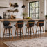 Tabourets de bar pivotants en bois et simili cuir Xaviera