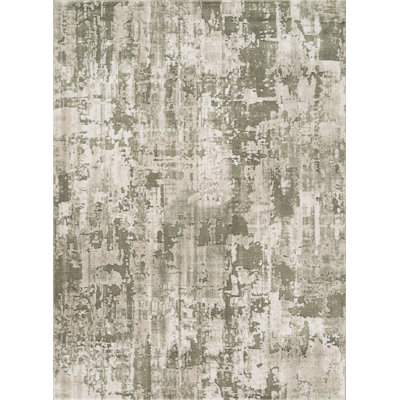 Andrew Green & Beige Abstract High-Low Modern Rug