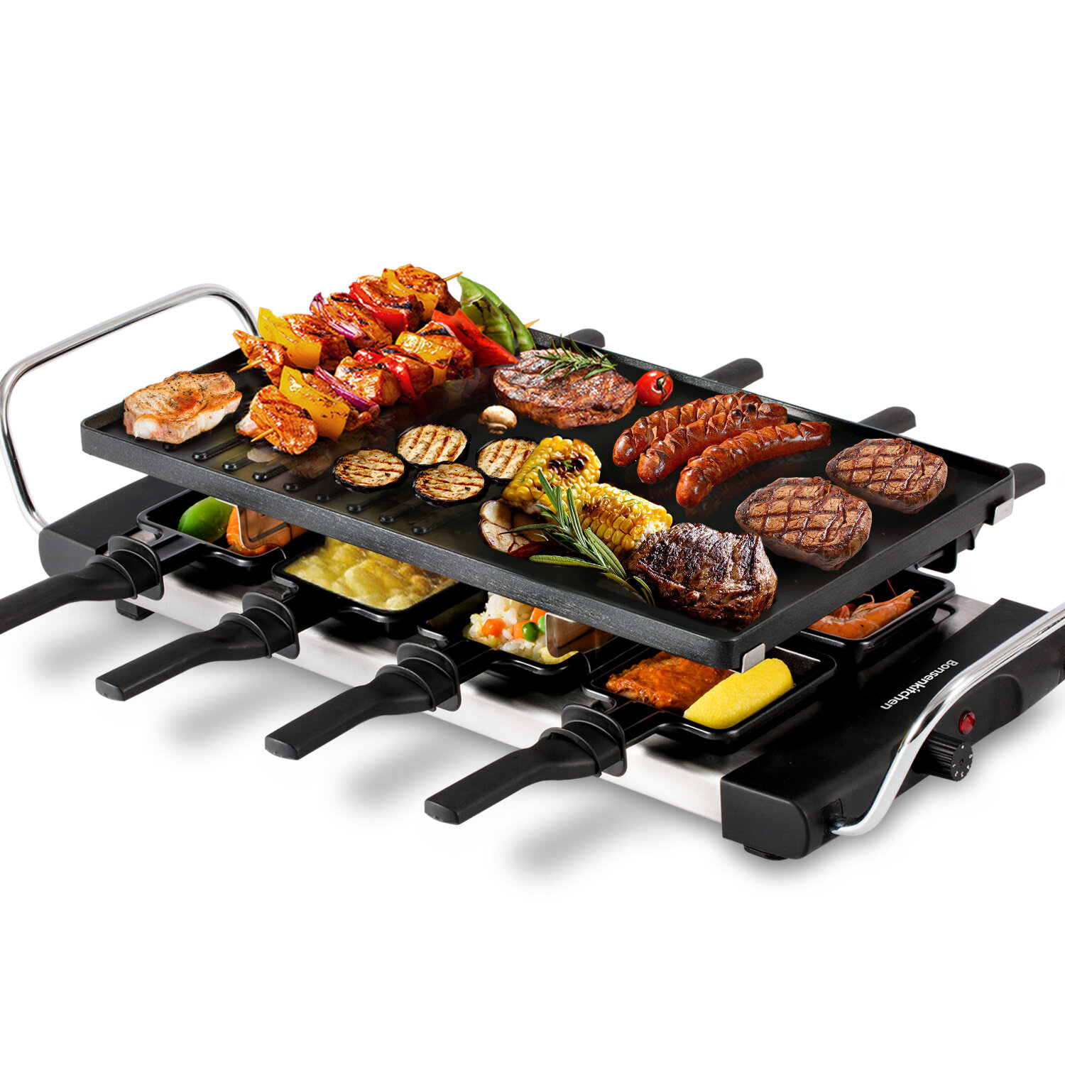 Raclette Table Grill 8 Paddles Korean BBQ Grill Smokeless Electric Indoor  Grill