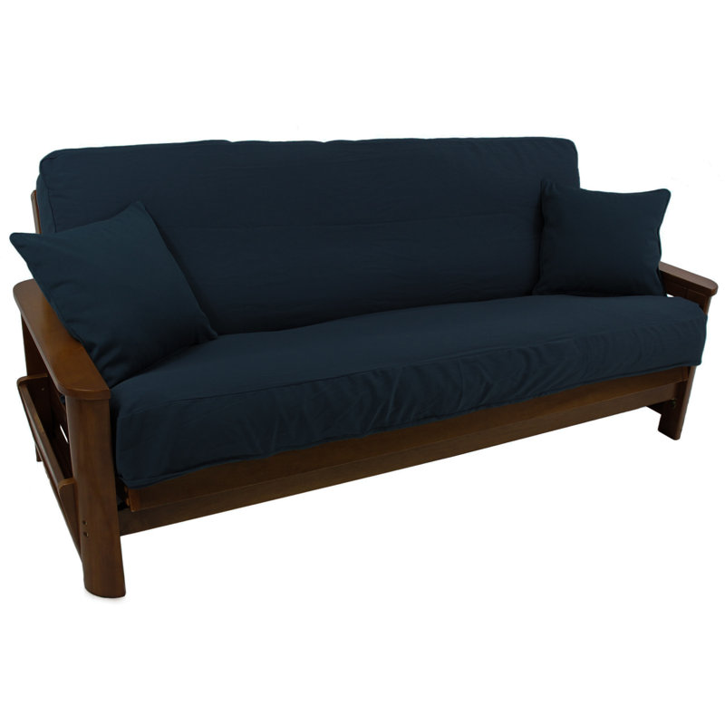 Housse pour futon à coussins carrés/rectangulaires, Bleu marine