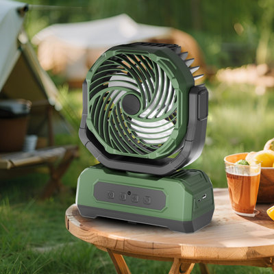 Outdoor Camping Fan with LED Light – 20000mAh Rechargeable Battery, 270° Rotation, Ultra-Quiet, USB Power Bank