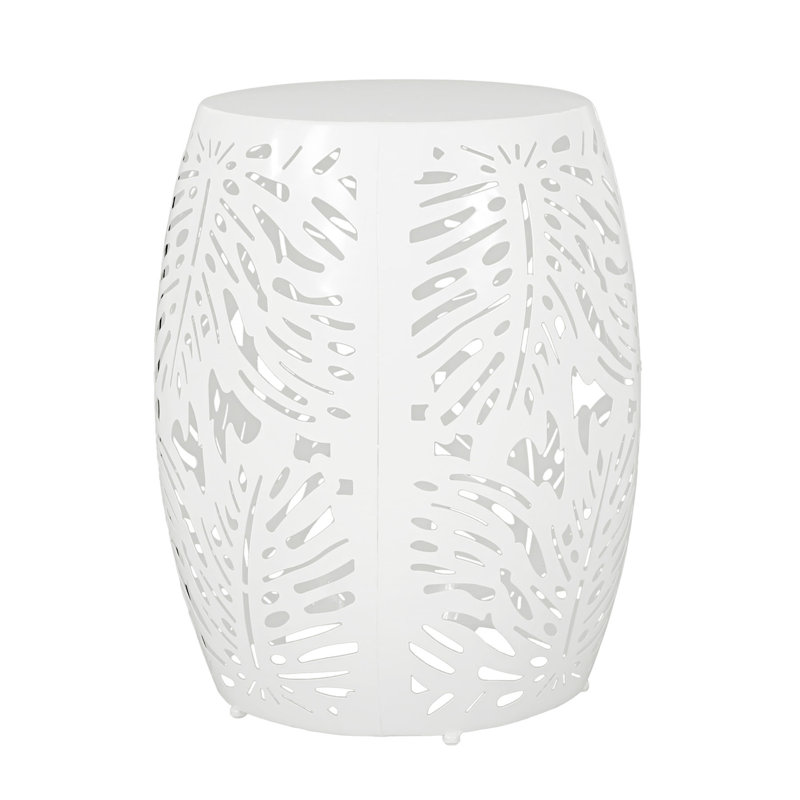 Outdoor End Table, White