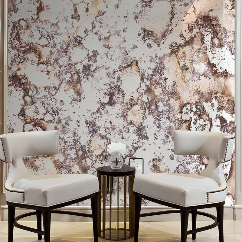 Adhésif décoratif rétro en argent, Doré, H 59,05 po x l 45,27 po