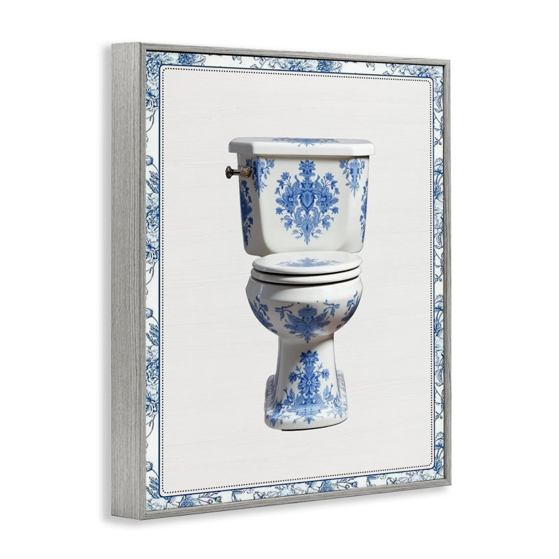 Giclée de toilette rétro de style chinois, signée lettrée et doublée, H 20 po x l 16 po, Estampe numérique Farmhouse
